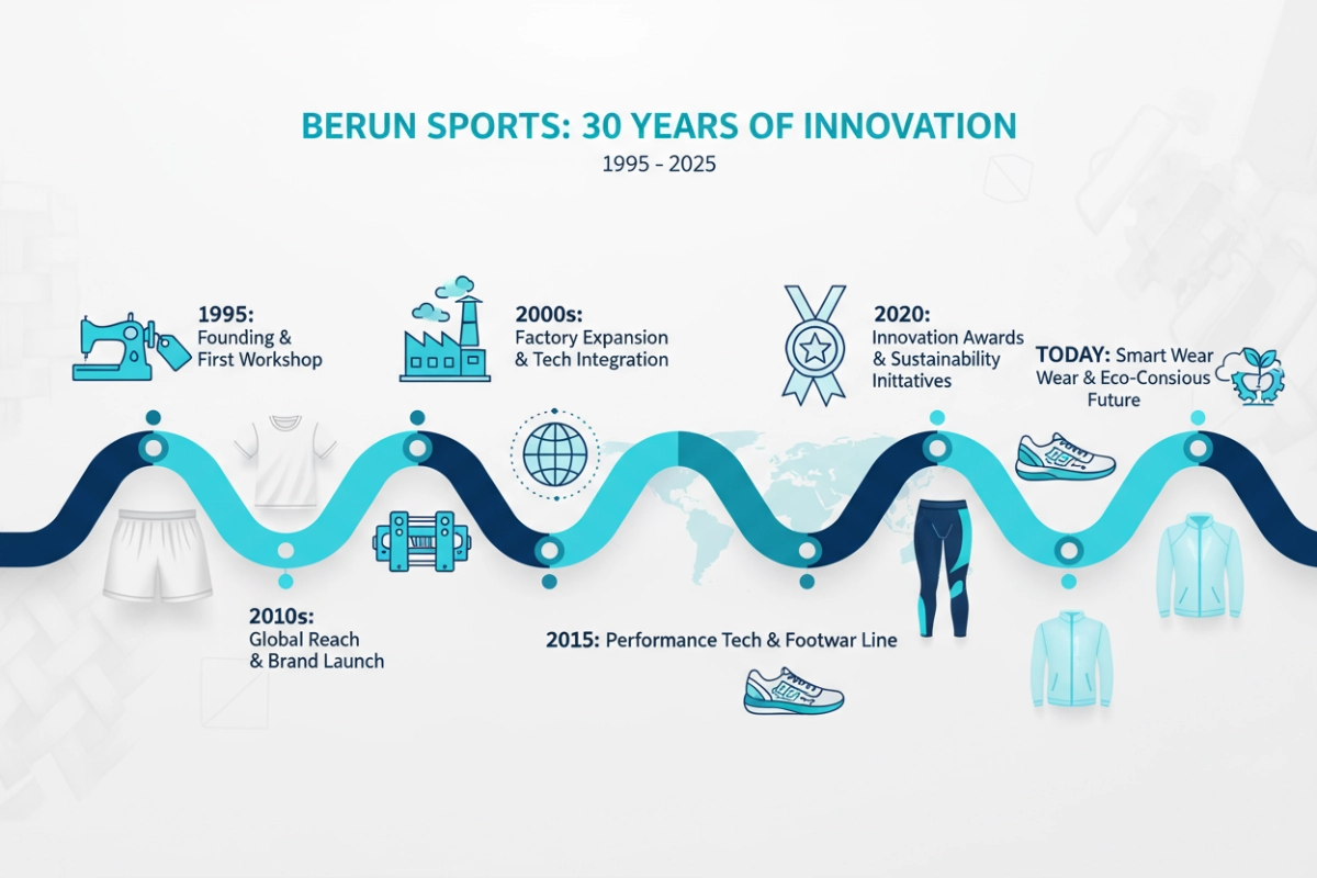 BeRun Sports sportswear manufacturer company founding in 1995