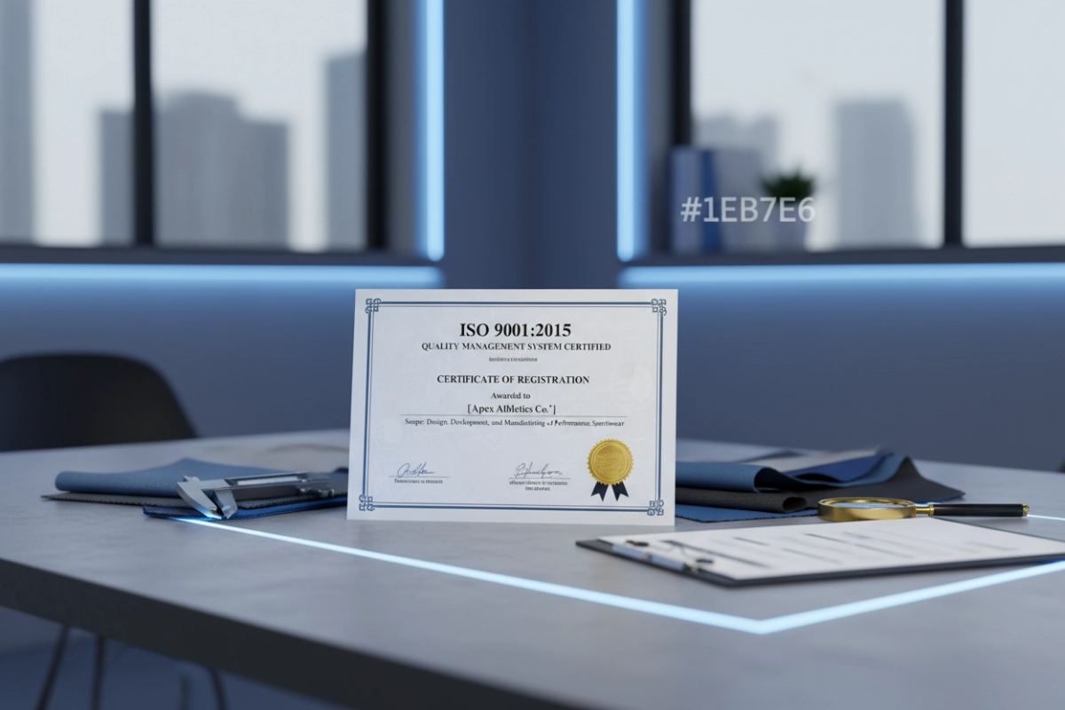 ISO 9001 certification for custom apparel manufacturer quality standards