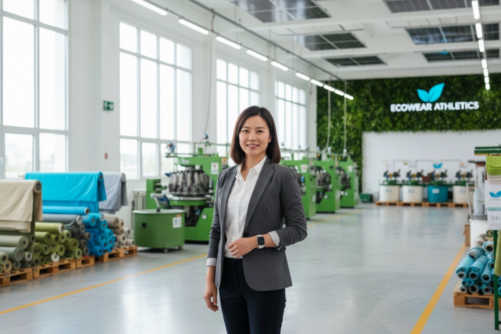 Emma Liu sustainability manager at custom apparel manufacturer