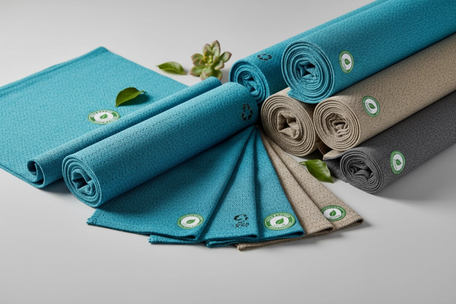 Sustainable recycled fabrics used by eco-friendly sports apparel factory