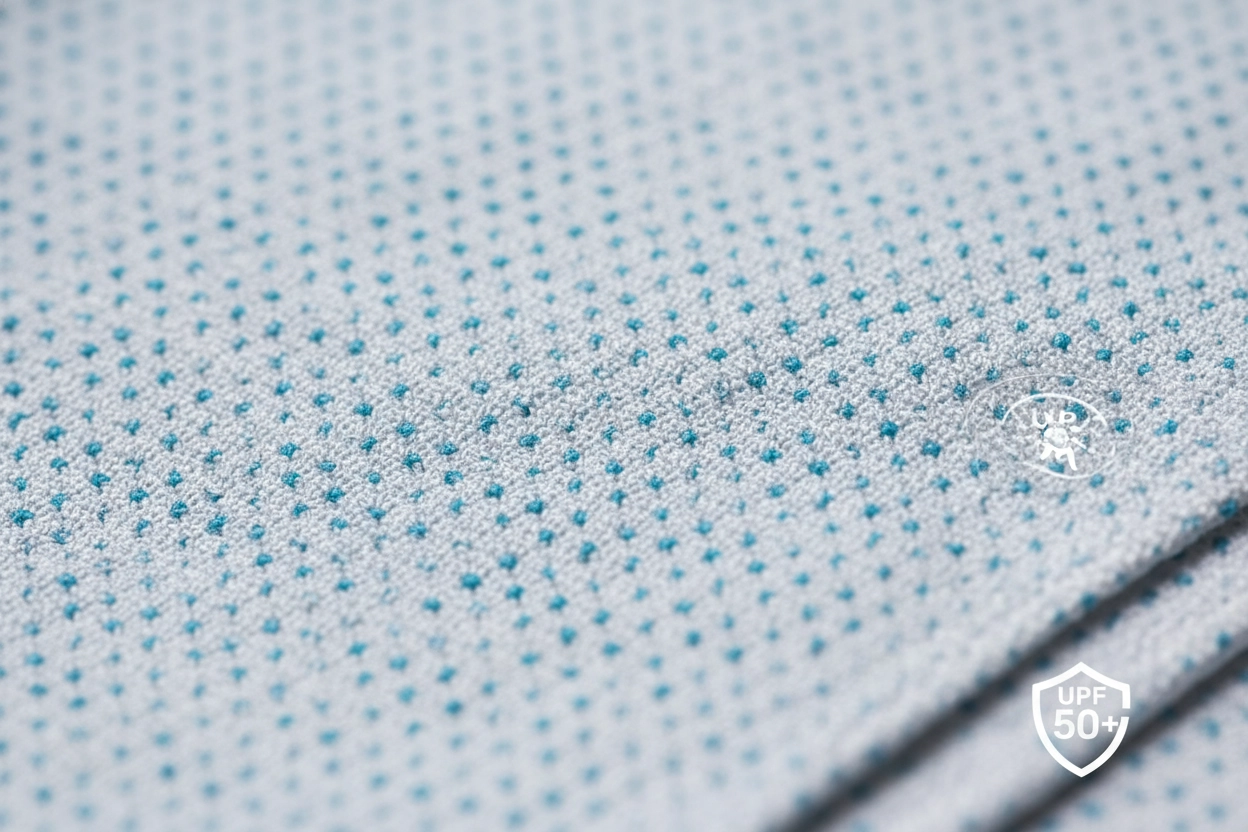 UPF 50+ UV protection fabric for golf apparel