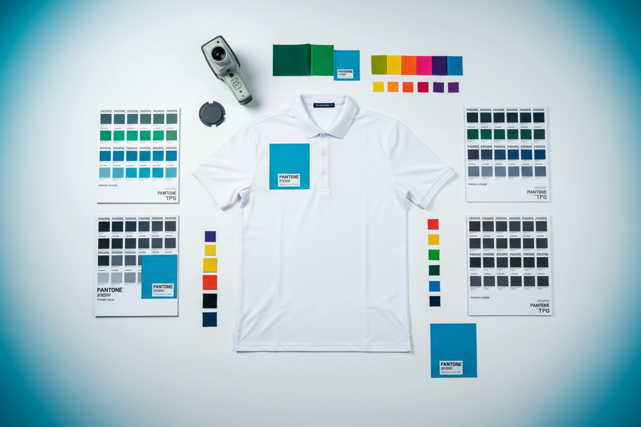 Pantone color matching for custom golf polo shirts