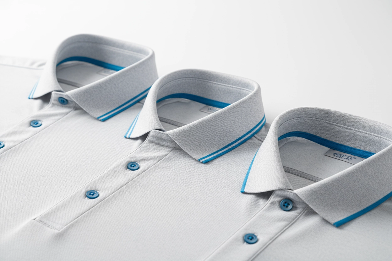 Custom collar styles for golf polo shirts manufacturer