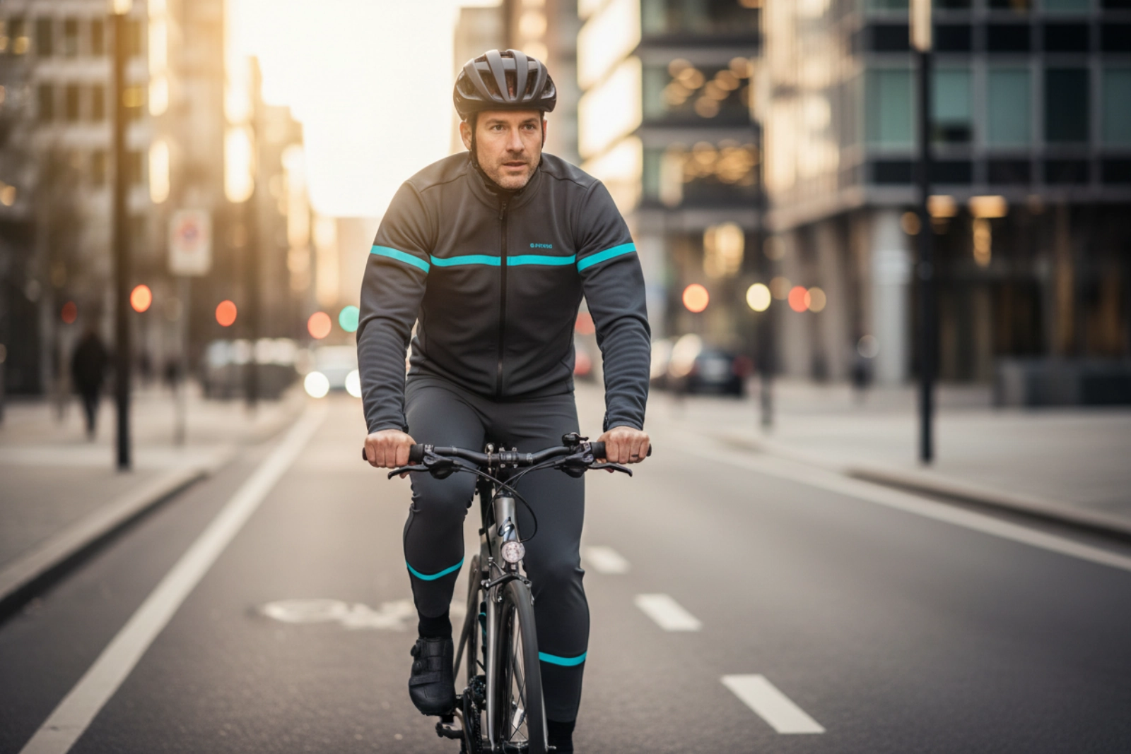 Urban cycling commute apparel - Custom bike clothing for daily city riders with reflective safety features