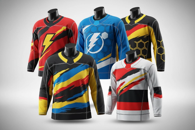 Sublimation hockey jerseys with vibrant colors