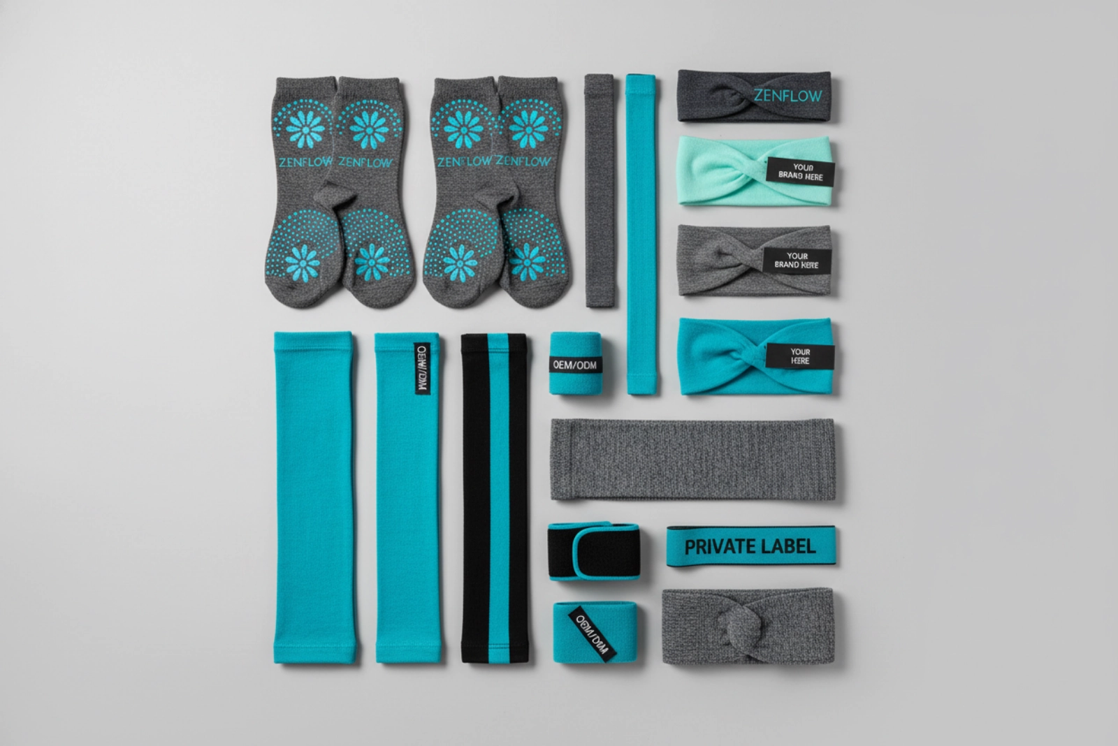 Custom yoga accessories manufacturer - headbands grip socks arm warmers and athletic accessories