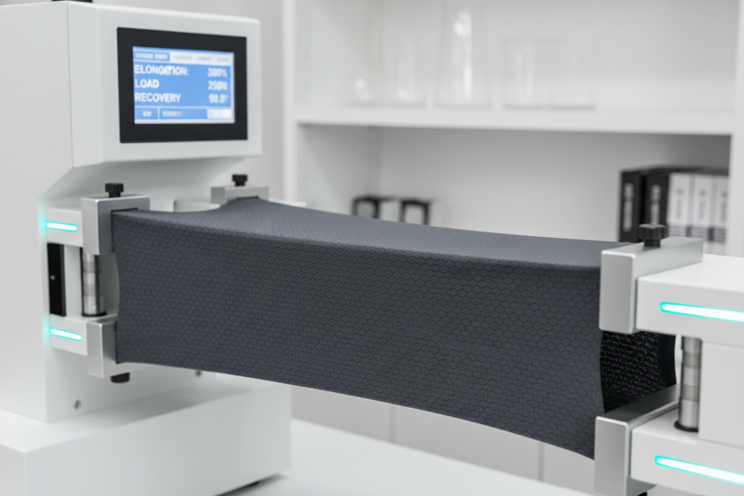 Custom yoga apparel 4-way stretch fabric technology test - 300% elongation athletic wear material