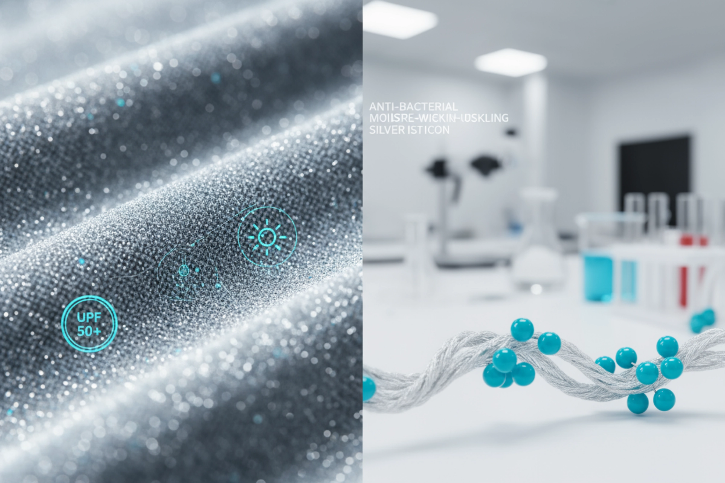 Anti-bacterial yoga wear fabric technology - silver ion odor control and UPF 50+ sun protection