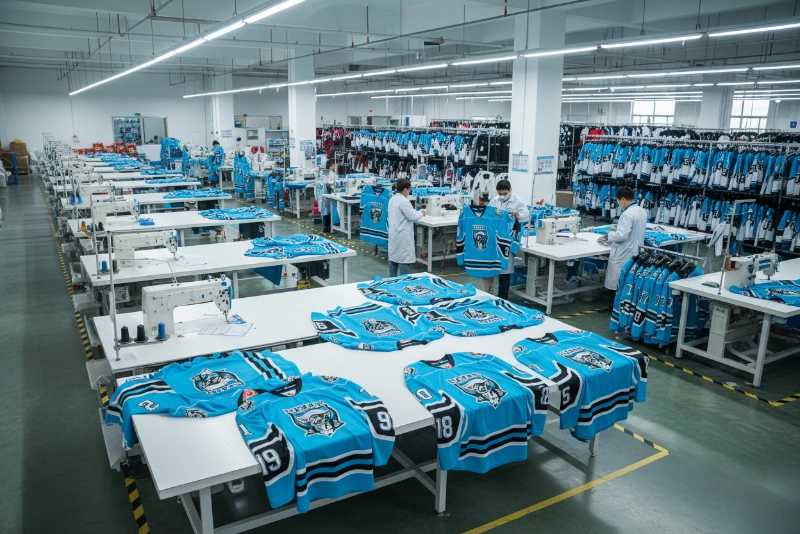Wholesale hockey jerseys production