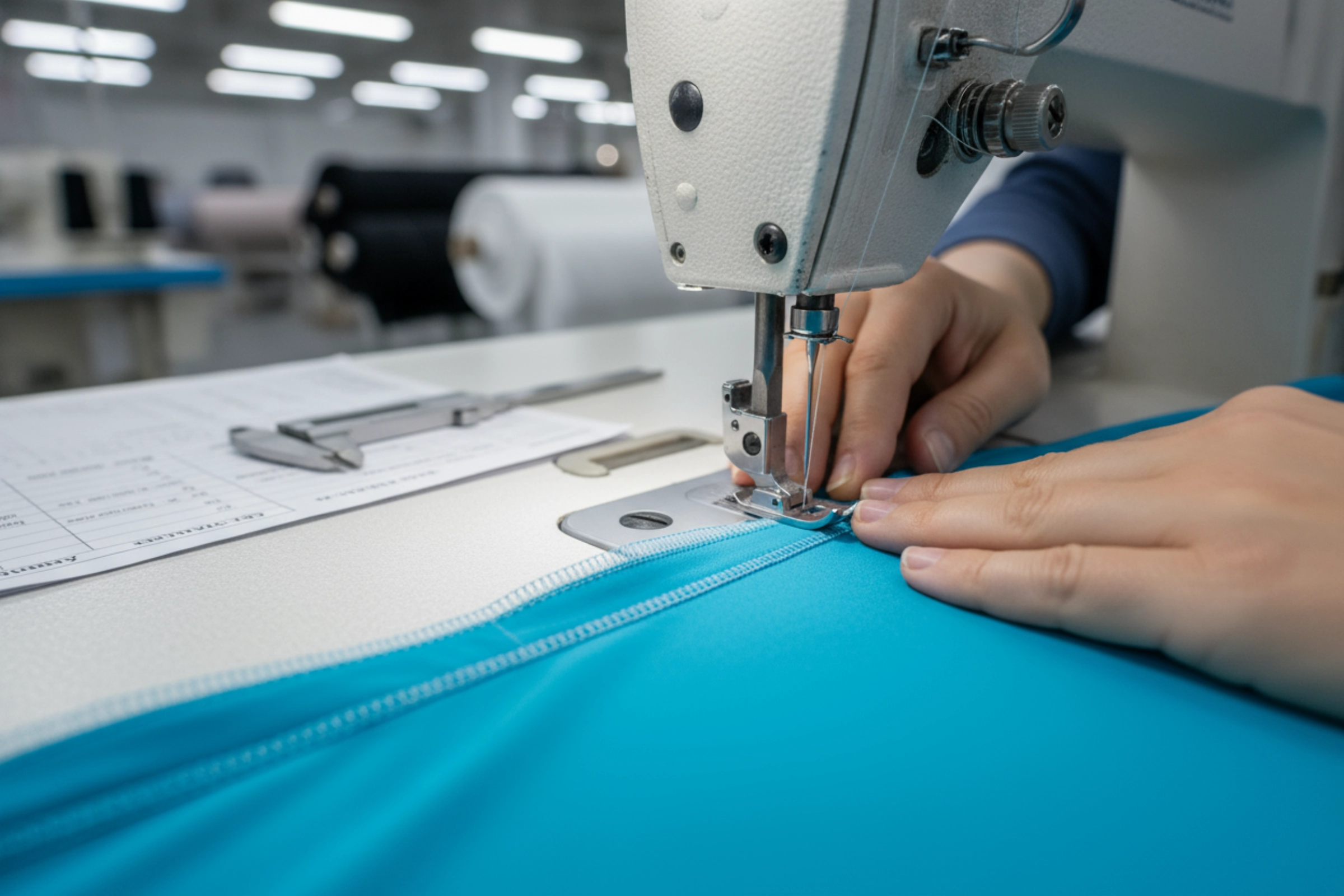 Custom swimwear OEM manufacturing process - precision details