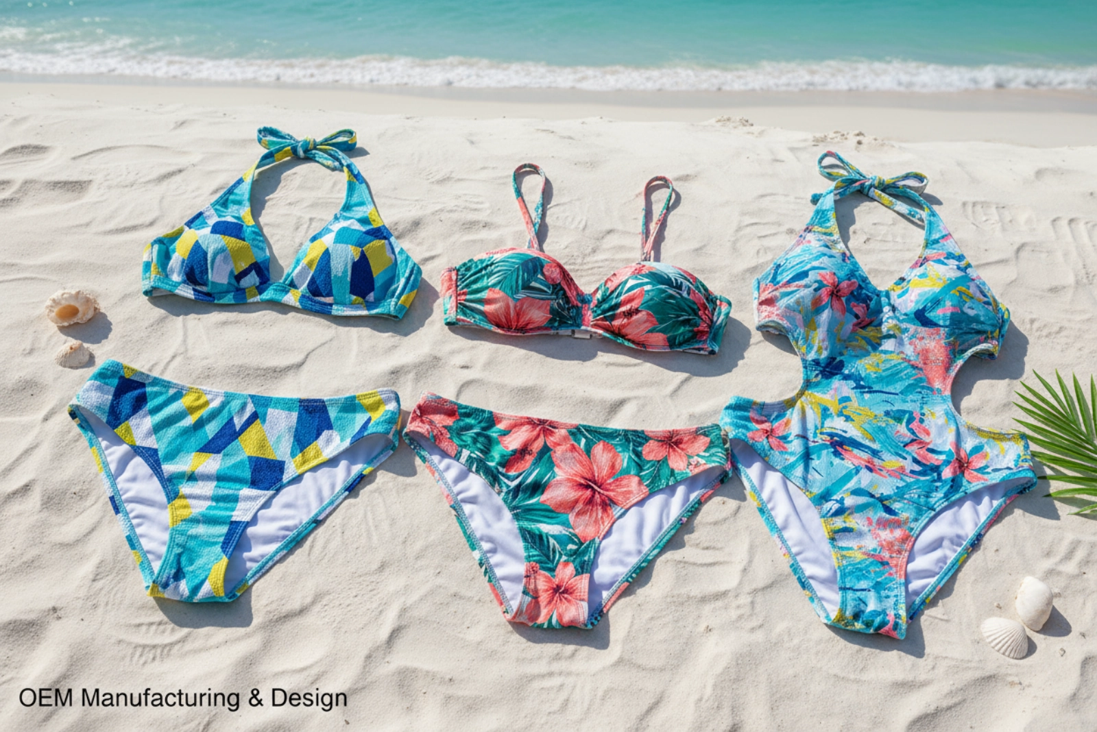 Beach party bikinis with unique custom designs