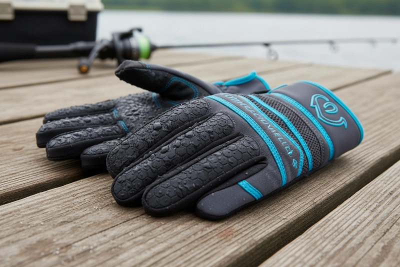 Custom fishing gloves with grip-enhanced palms for better catch control
