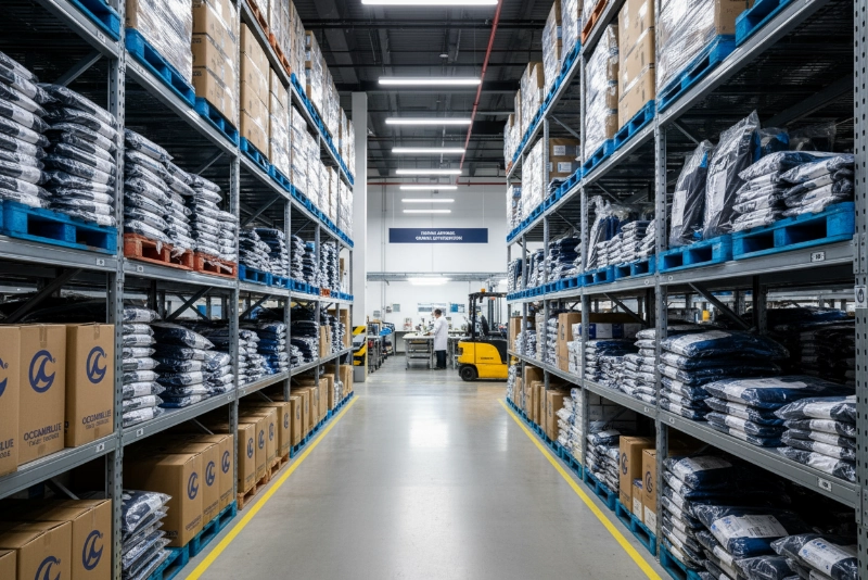 Wholesale fishing apparel warehouse with bulk inventory