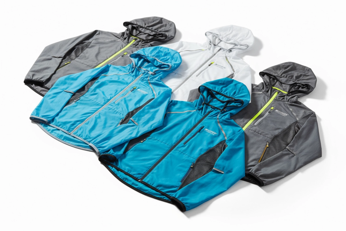 Custom running outerwear jackets windbreakers athletic gear manufacturer