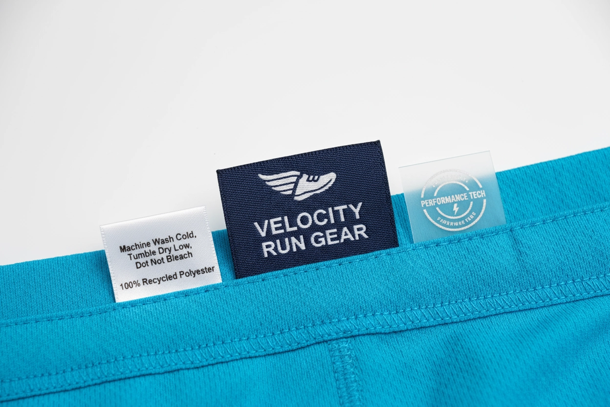 Custom labels and branding for running apparel manufacturer