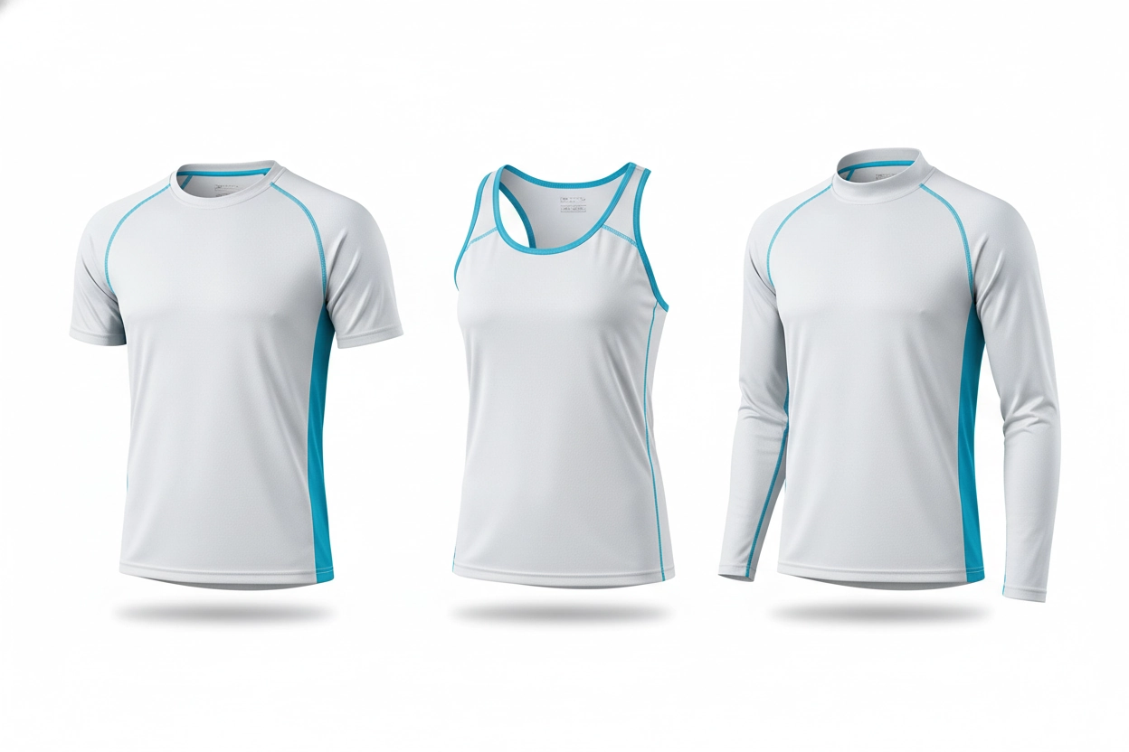Sleeve options for custom running clothing and athletic wear