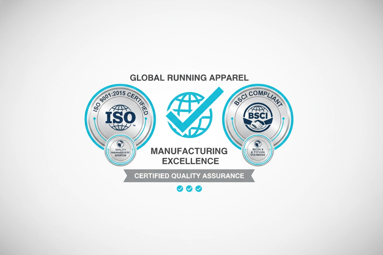 Quality certified running apparel manufacturer ISO BSCI standards