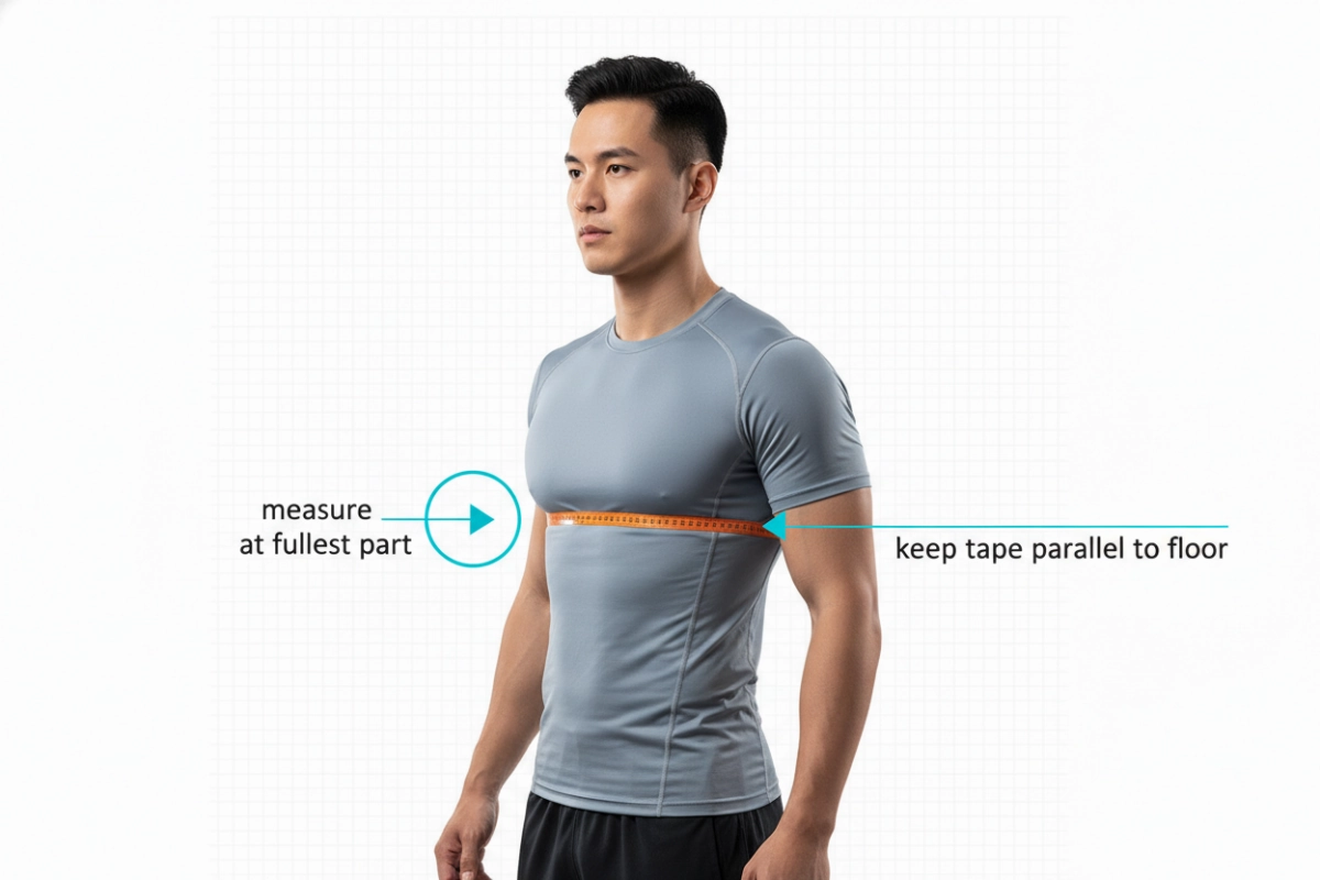 How to measure chest for sportswear sizing - body measurement guide for athletic apparel