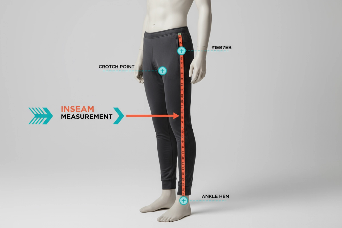 Inseam measurement for sports pants - custom athletic apparel fit guide