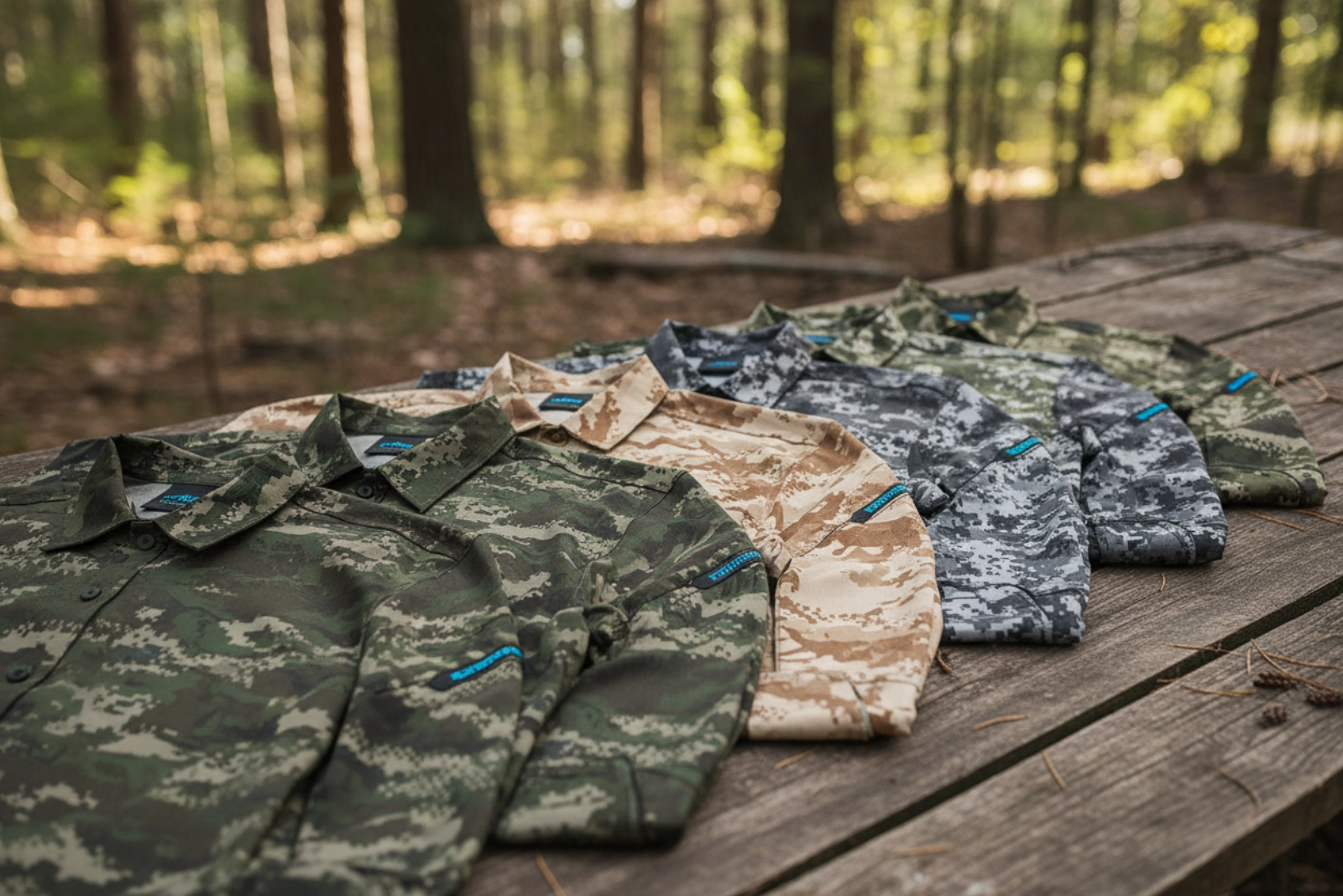 Custom camouflage hunting shirts manufactured wholesale