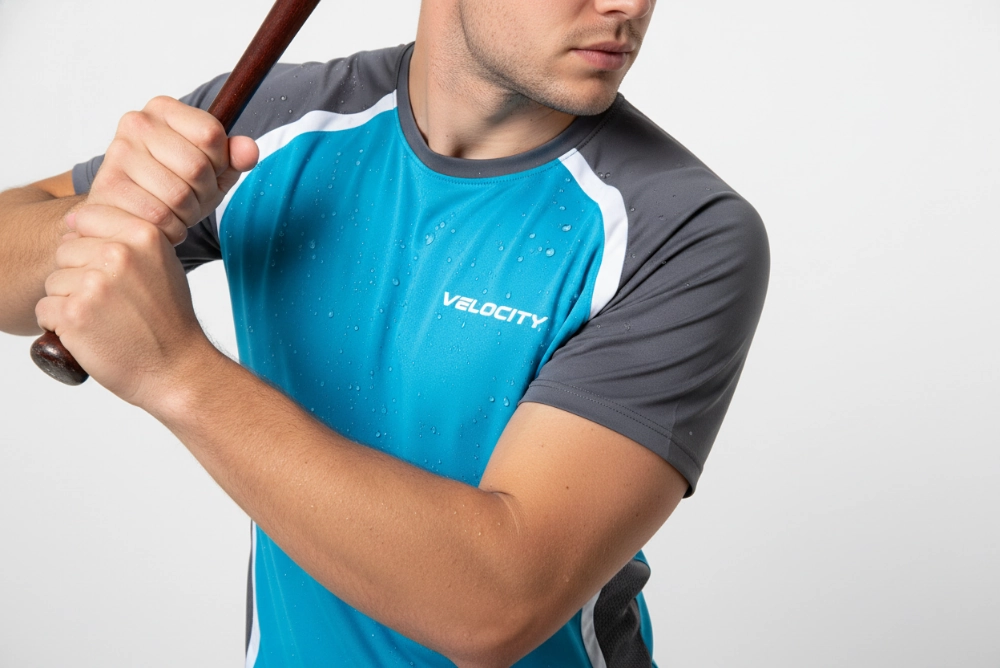 Custom baseball performance tees manufacturer with moisture wicking fabric