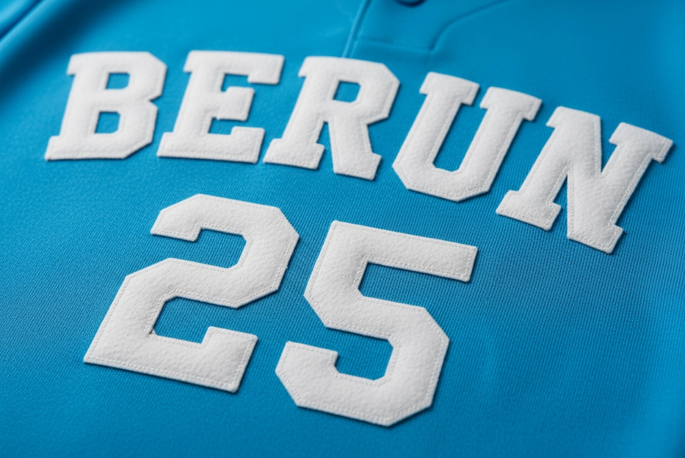Puff print technique for baseball uniforms - 3D raised effect