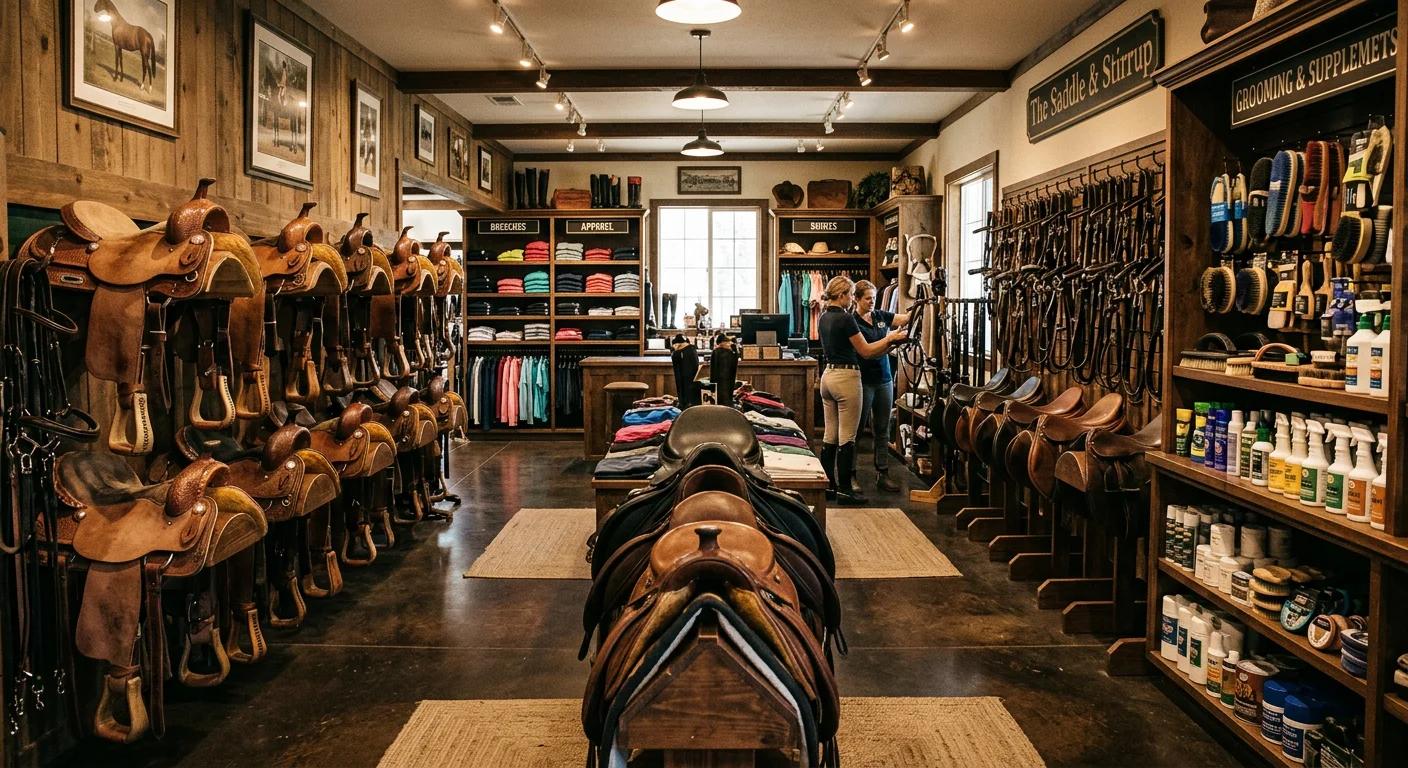 Premium equestrian brands and specialized tack at Calabasas Saddlery versus big-box retailers
