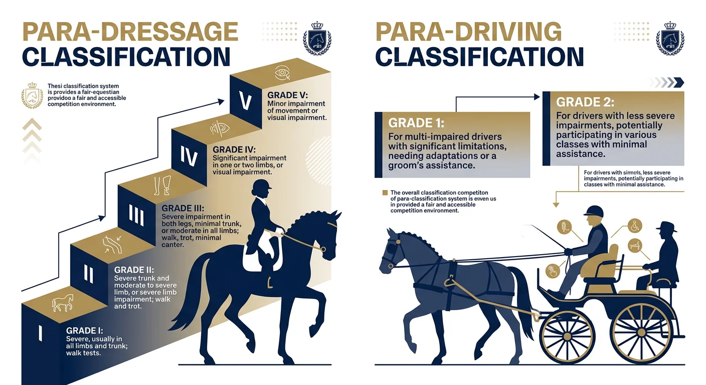 FEI para dressage and para driving disciplines comparison