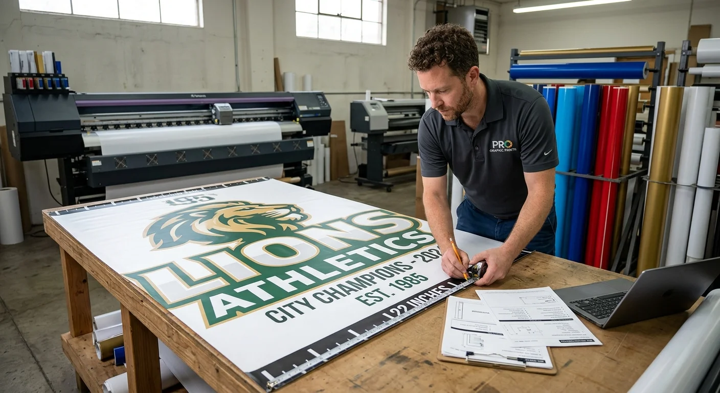 FAQ about custom team banner design, sizing, and pricing