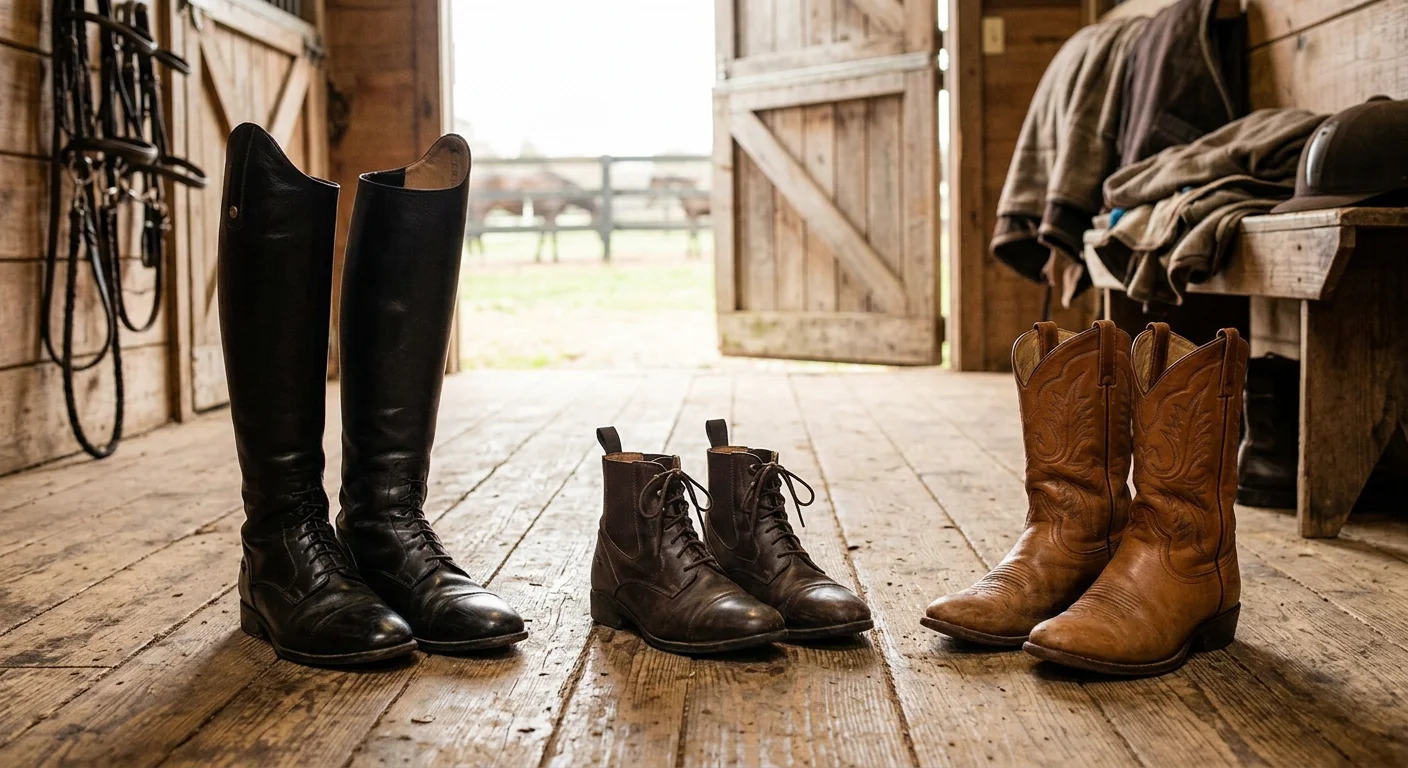 Western cowboy boots for trail and casual riding