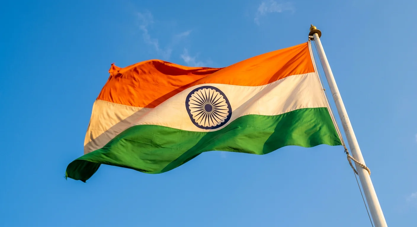 Indian national flag Tiranga flying proudly