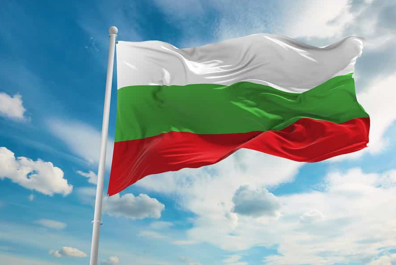 White stripe of the Bulgarian flag representing peace and freedom