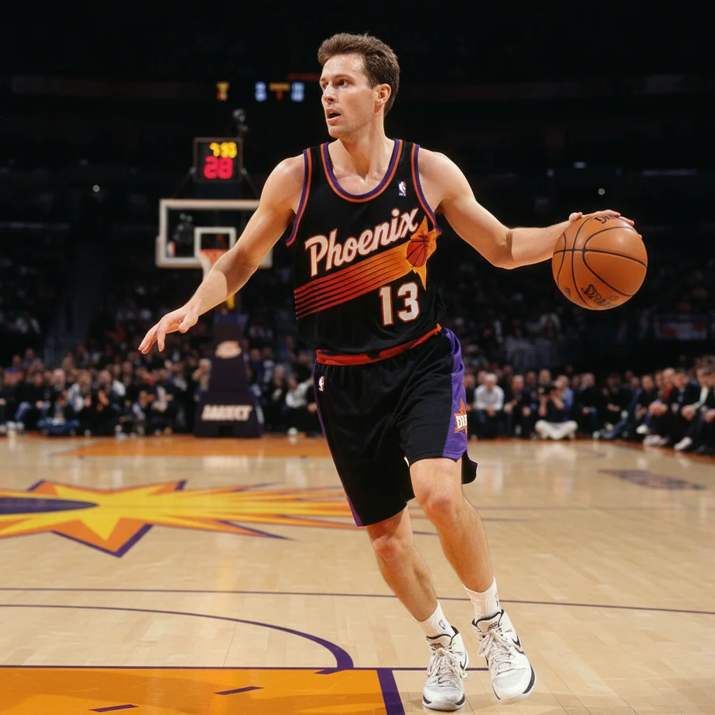 Phoenix Suns Purple Black Jersey Steve Nash Hardwood Classics 1996-1997