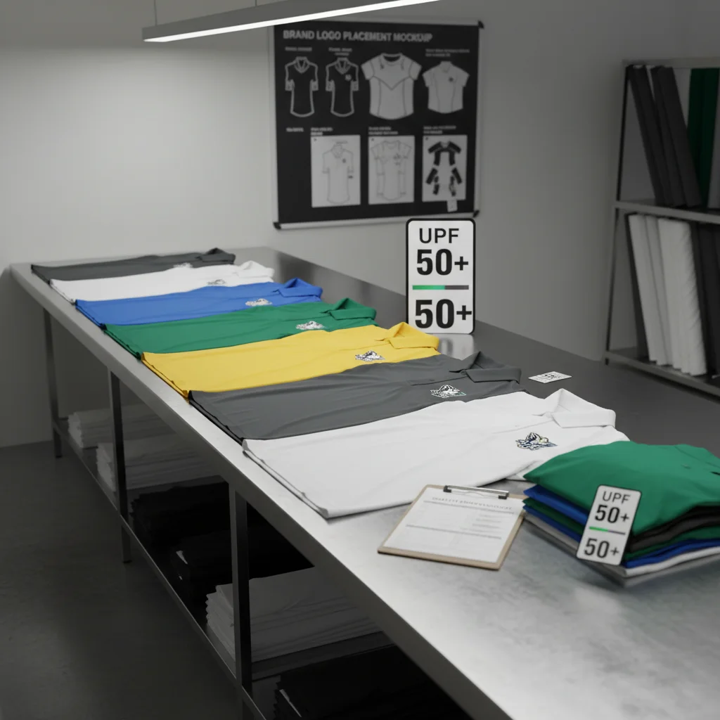 Custom golf shirts with team logo embroidery for golf club uniform order