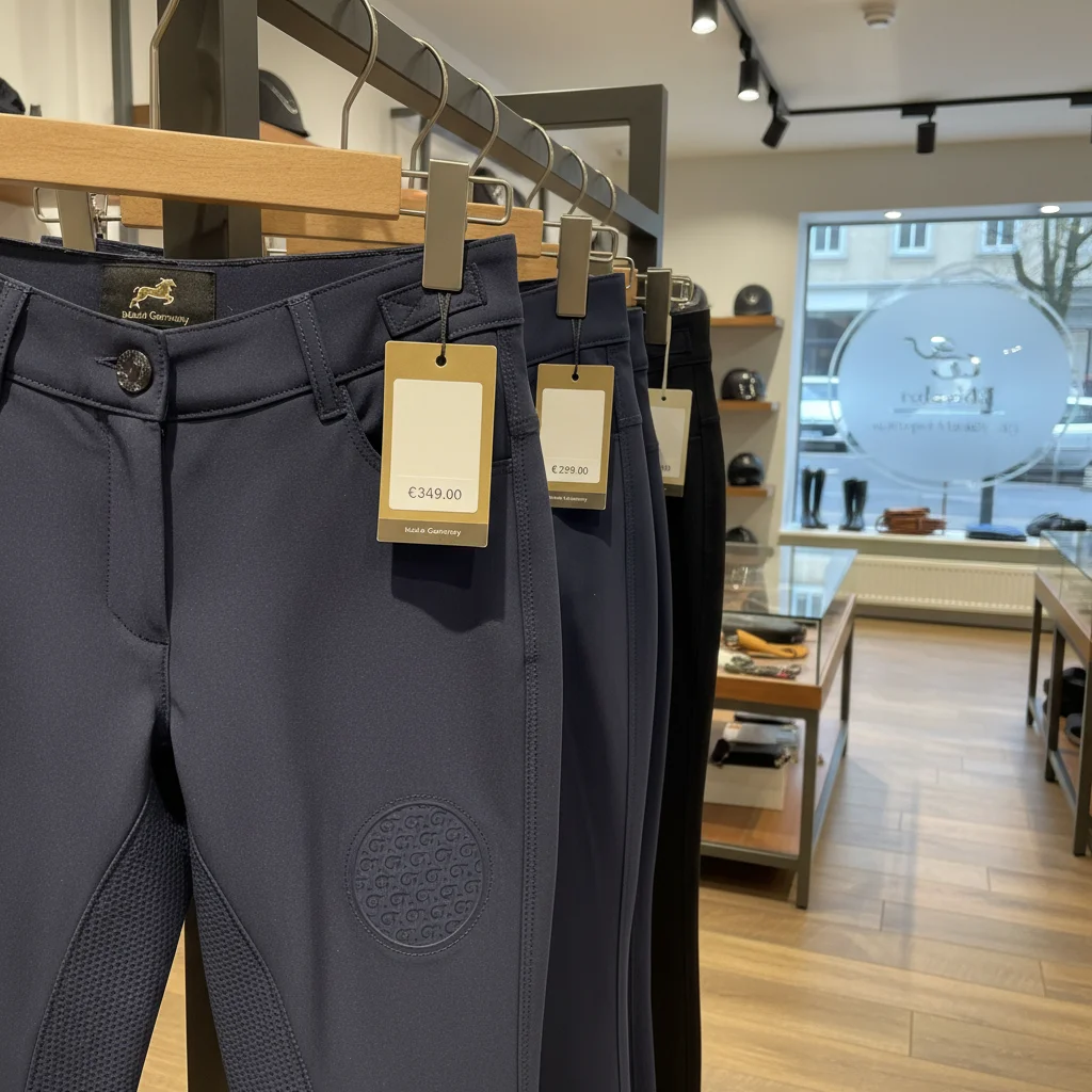 Pikeur equestrian product range including breeches, jackets, and helmets