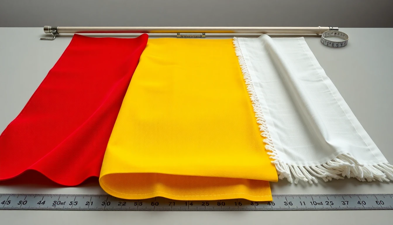 Nylon flag flying in light breeze