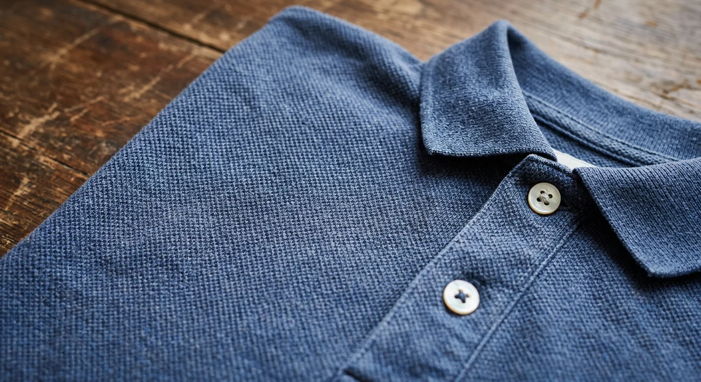 Close-up of piqué cotton fabric texture used in equestrian polo shirts