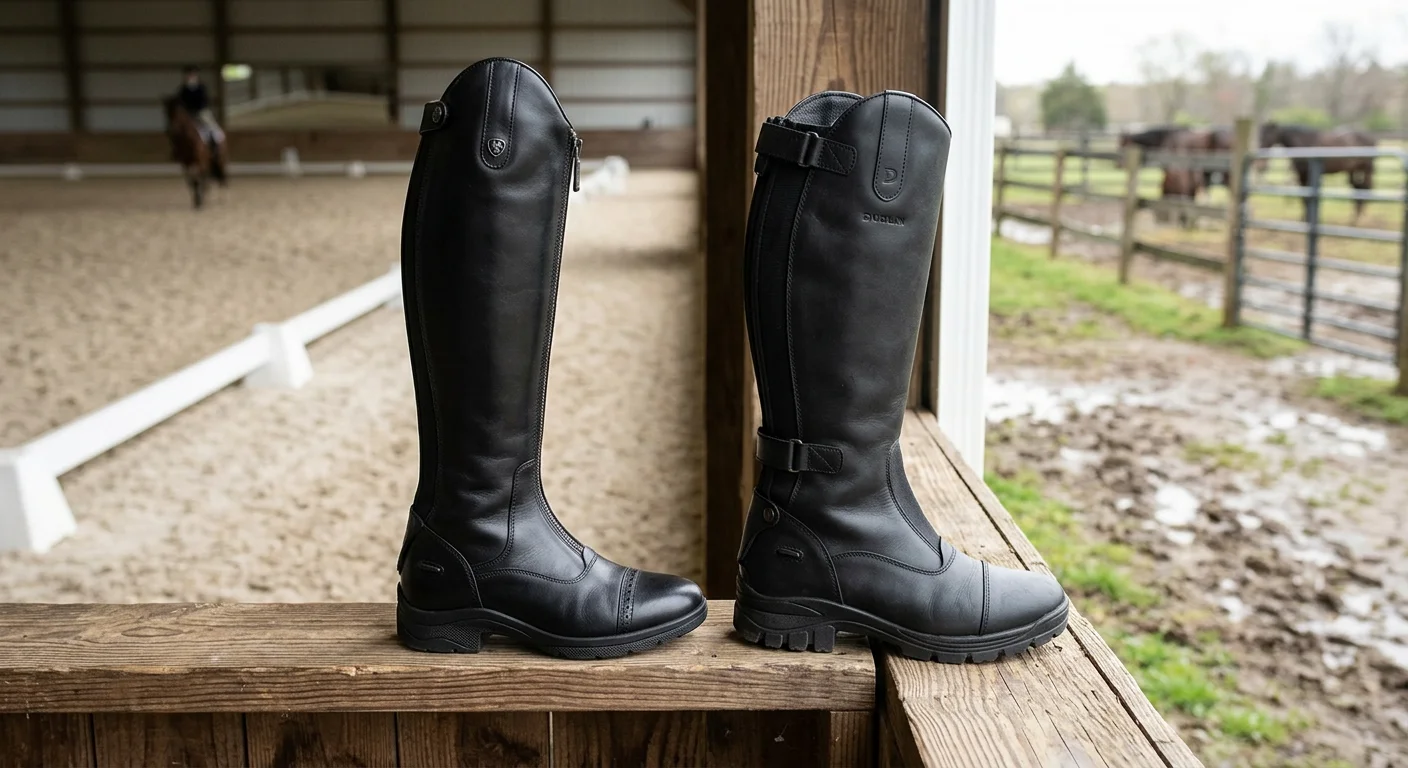 Ariat vs Dublin riding boots side-by-side comparison chart