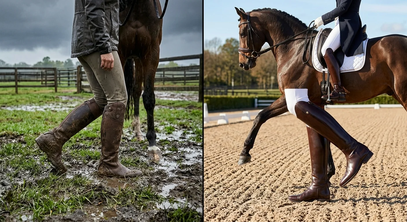 Equestrian riding boot styles for different disciplines
