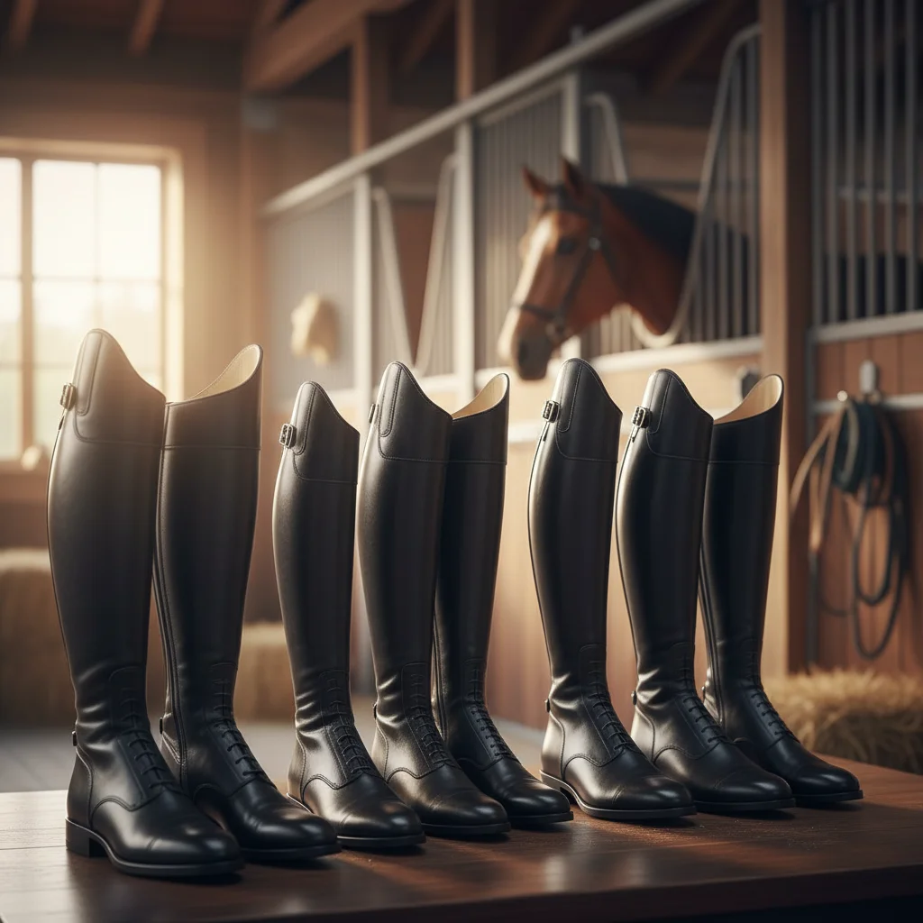 High-couture dressage boot with Spanish Top silhouette