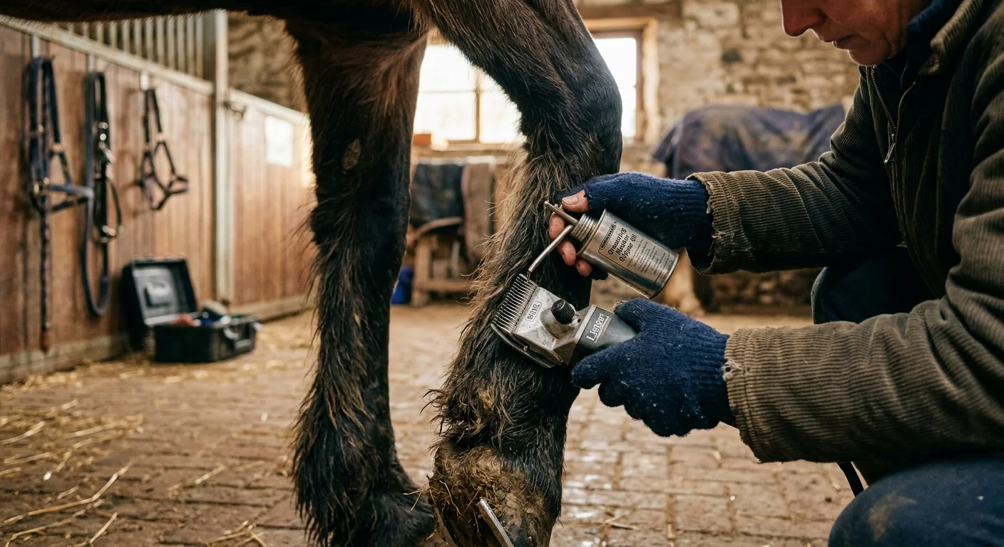 Example of common horse clipping mistakes and uneven lines