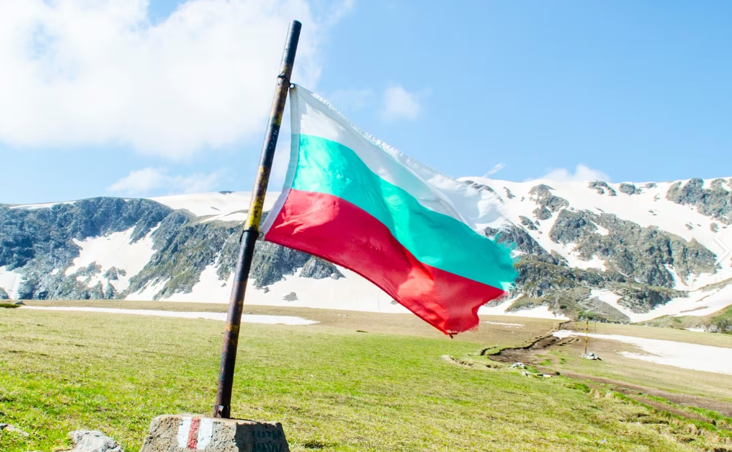 Red stripe of the Bulgarian flag symbolizing courage and sacrifice