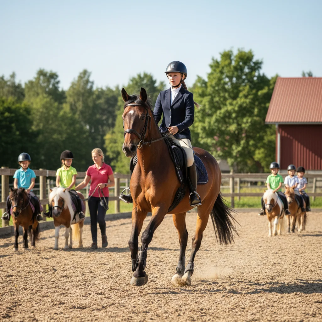 Teenage rider on a horse