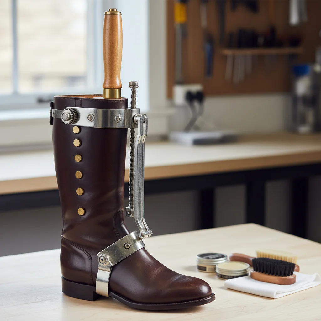 Professional boot stretcher device for riding boots