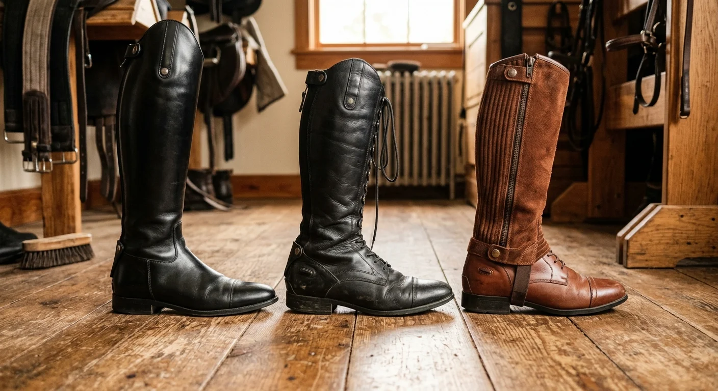 Half chaps paired with paddock boots as budget-friendly riding boot alternative