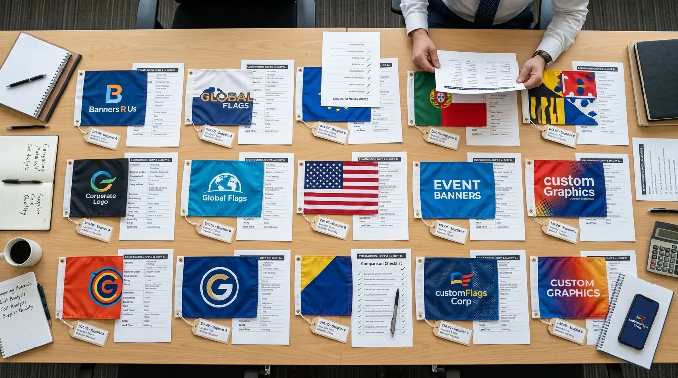 Custom flag samples from different suppliers