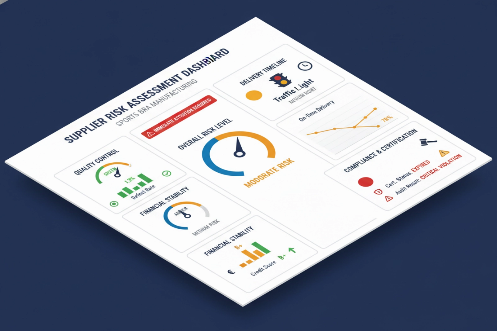 Supplier risk assessment and warning indicators